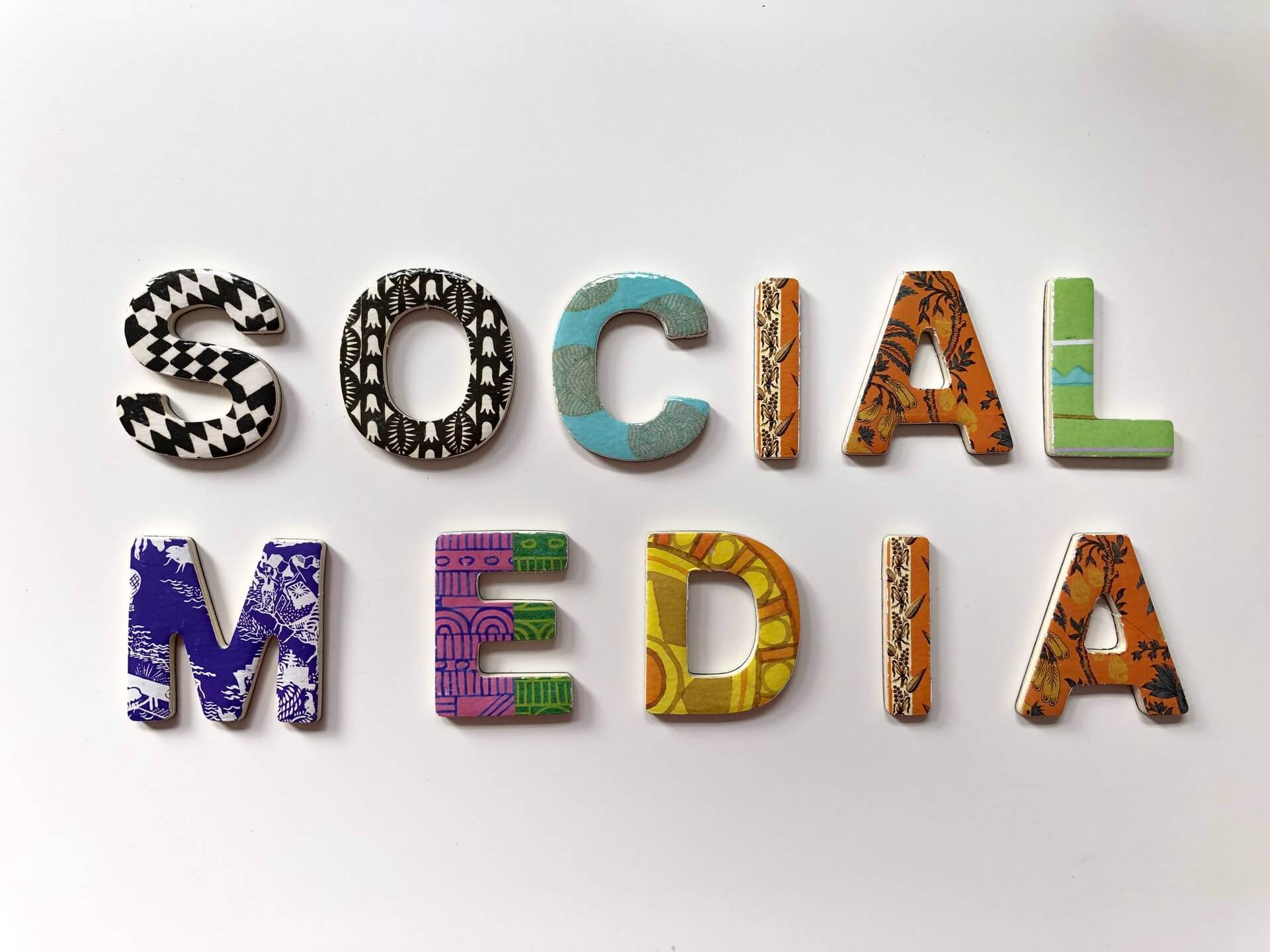 Colorful social media signage