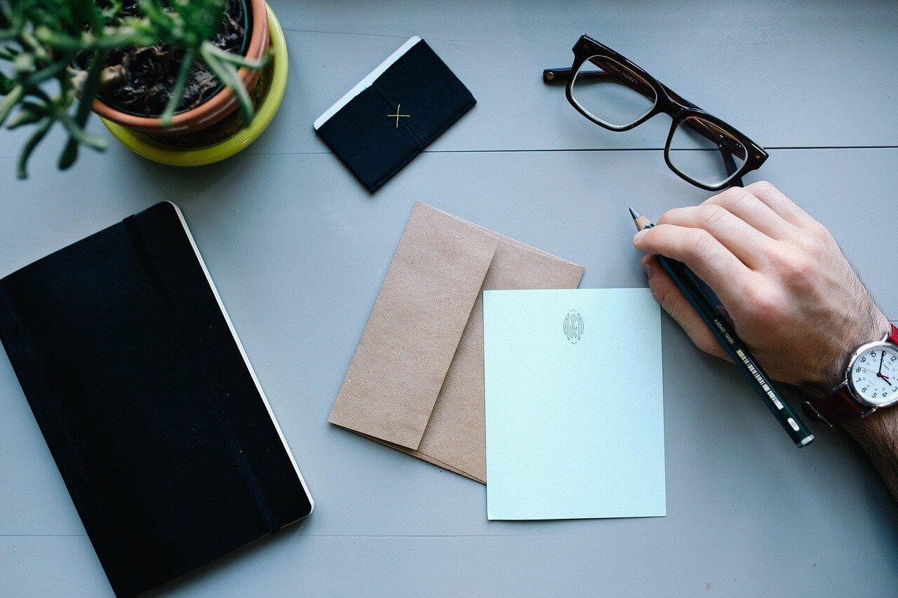 A business correspondence on a work desk