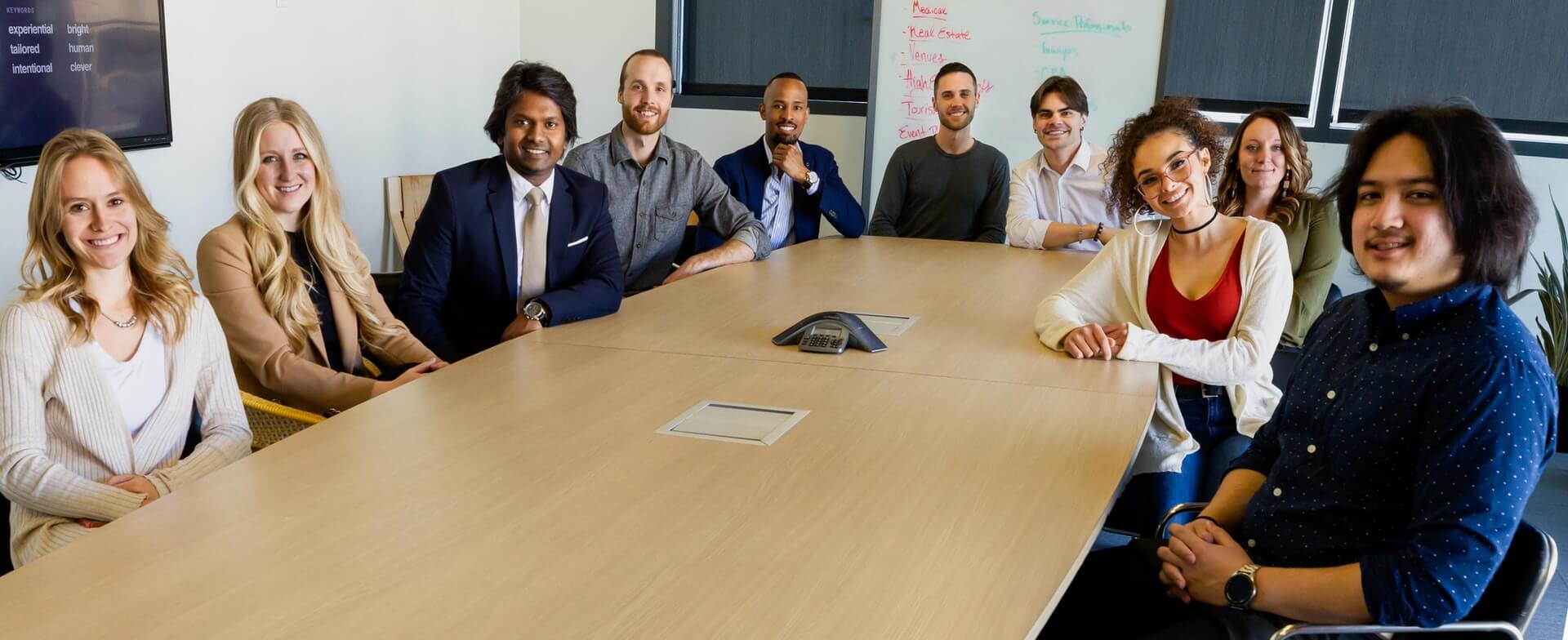 Group of business professionals in a business meeting room