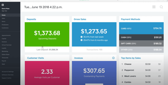 Square payroll website homepage