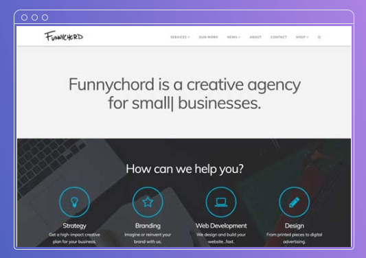 Screenshot of Funnychord homepage