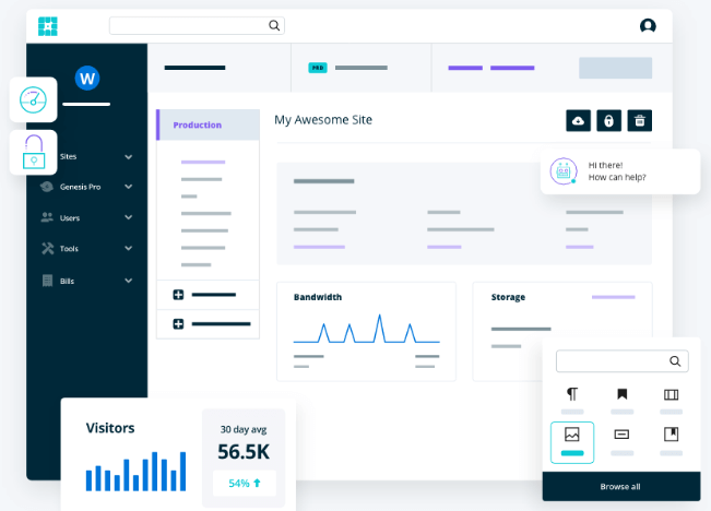 WP Engine UI dashboard