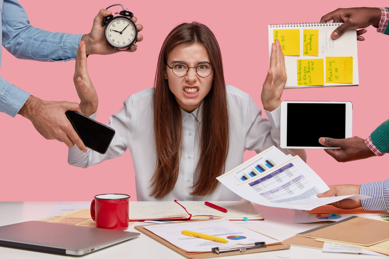 A-female-worker-stressed-at-the-work