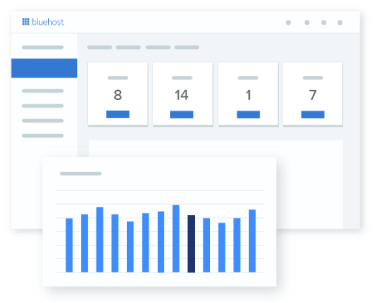 Visual representation of Bluehost hosting website statistics