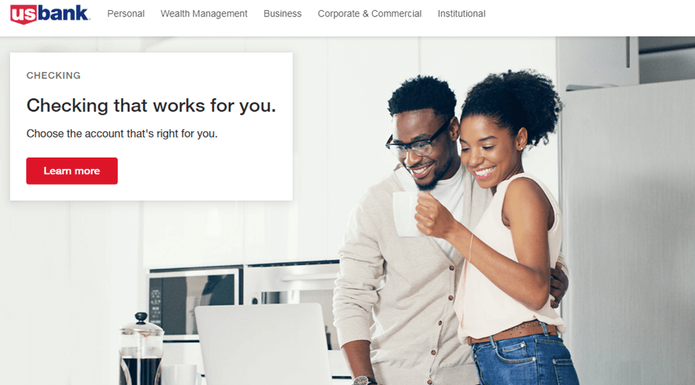 Screenshot of US Bank Homepage