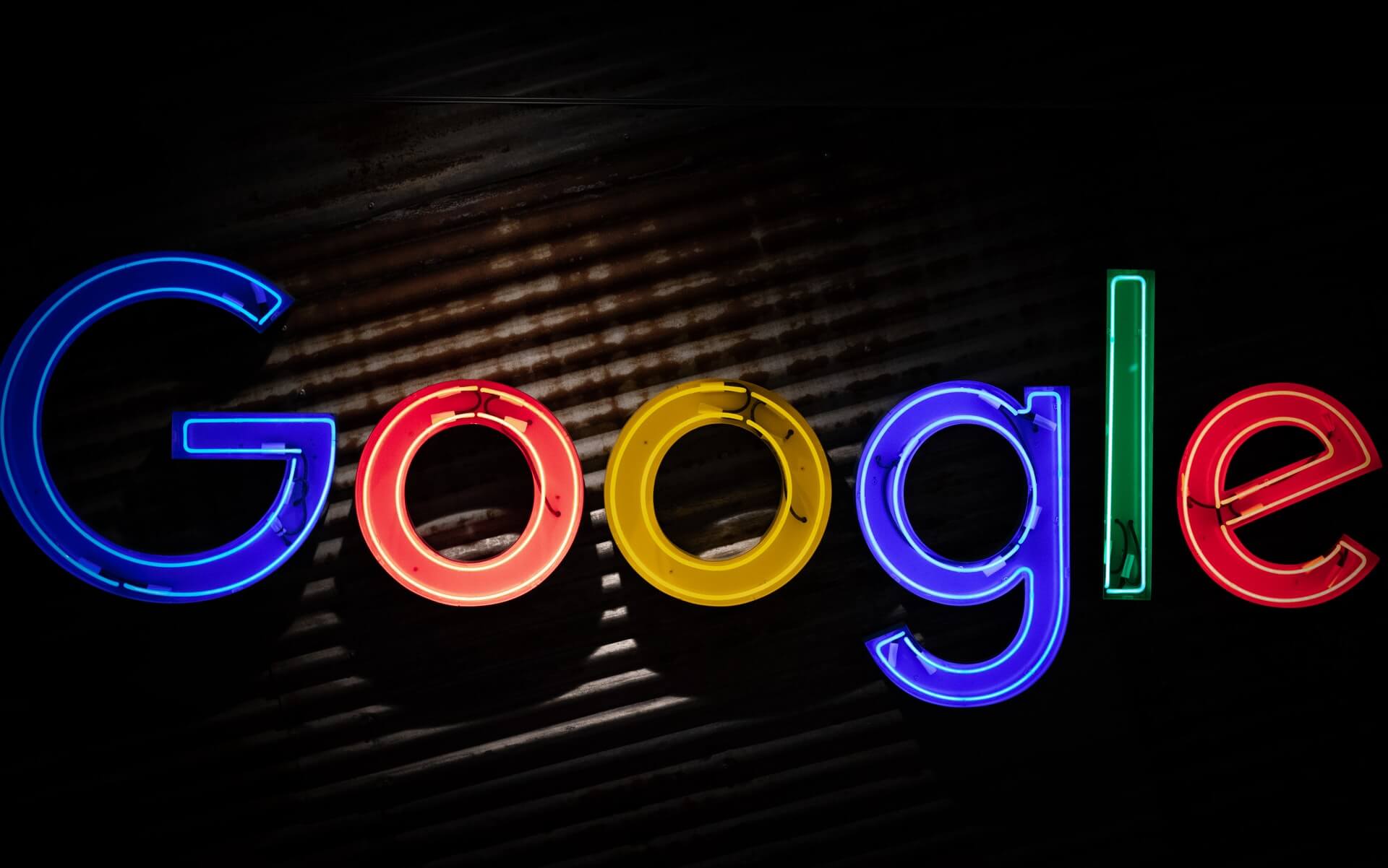 Google logo in a black background