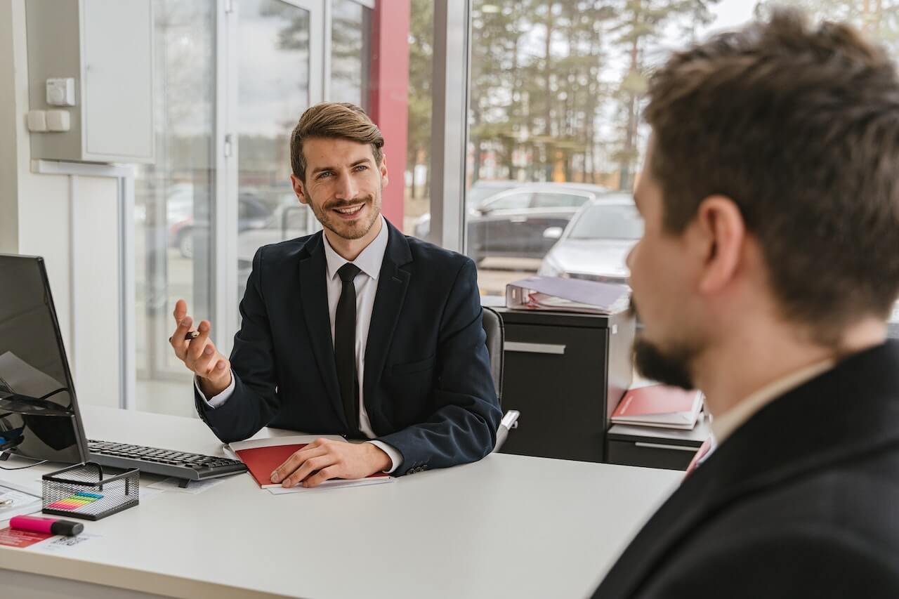 Business men talking