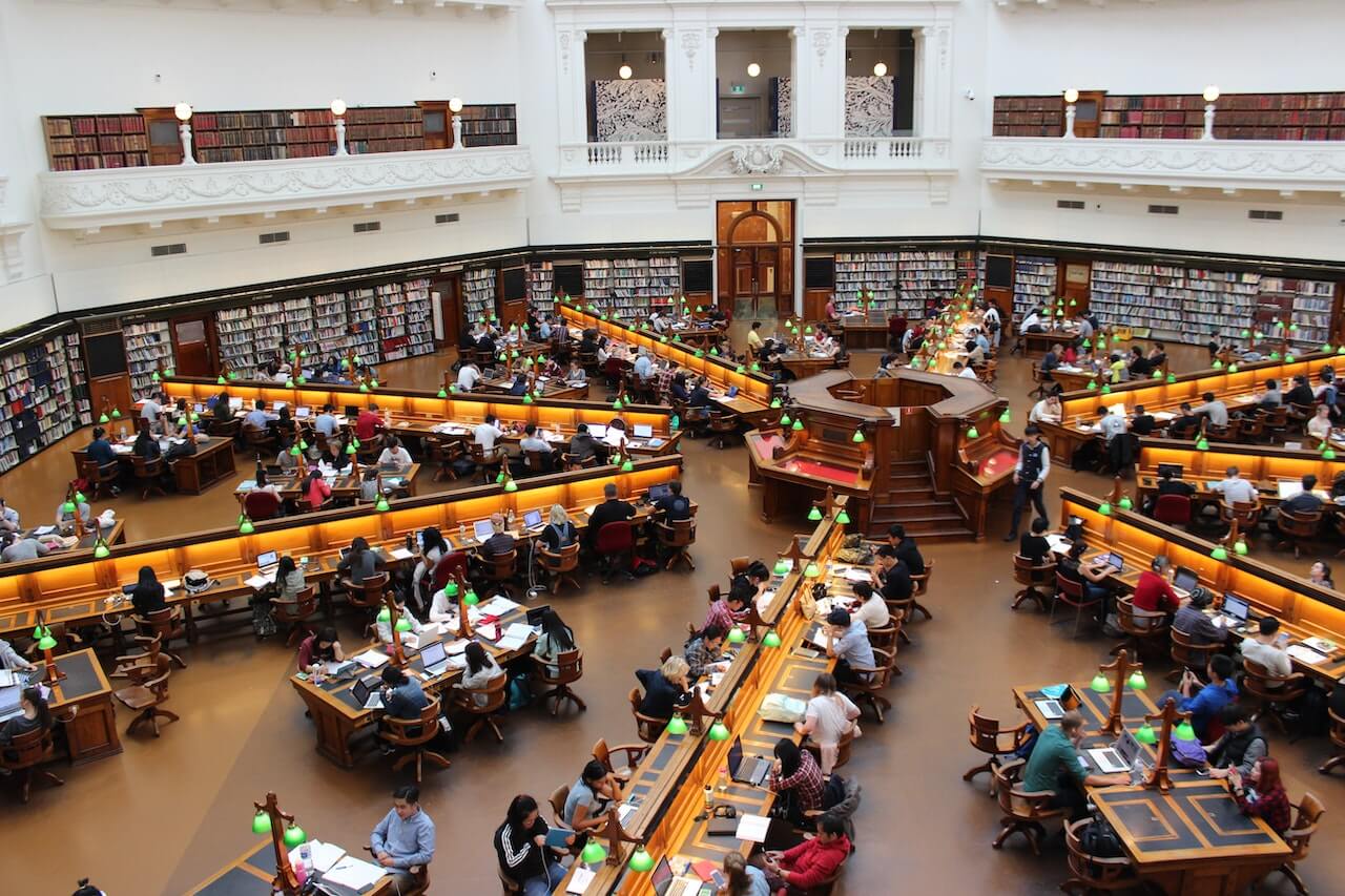 A college hall full of students