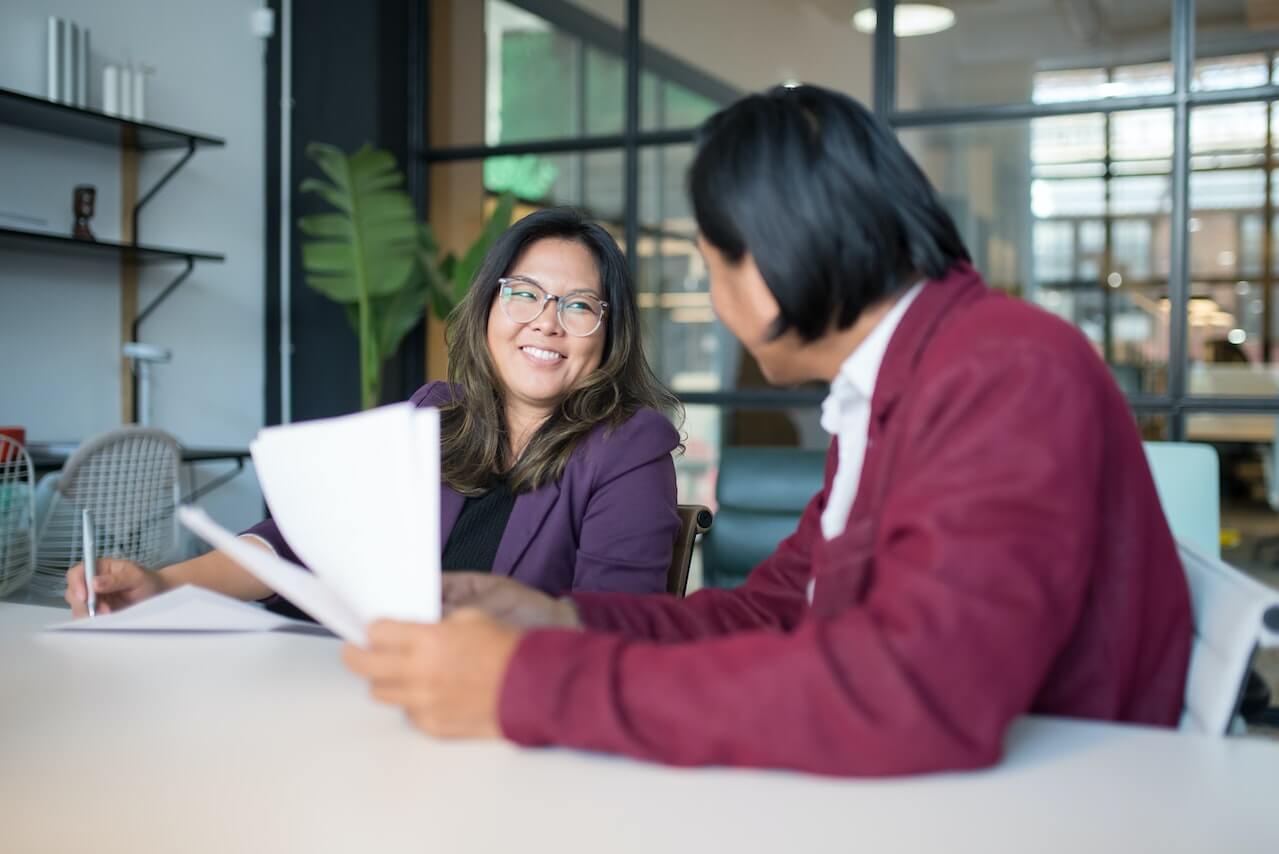 A consultation coaching an employee