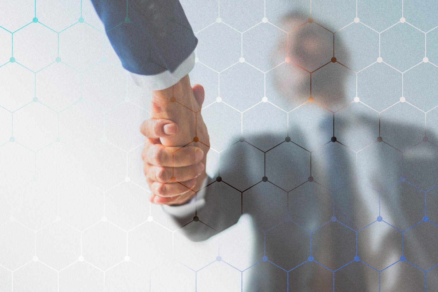 Corporate-businessman having -handshake with- business partner