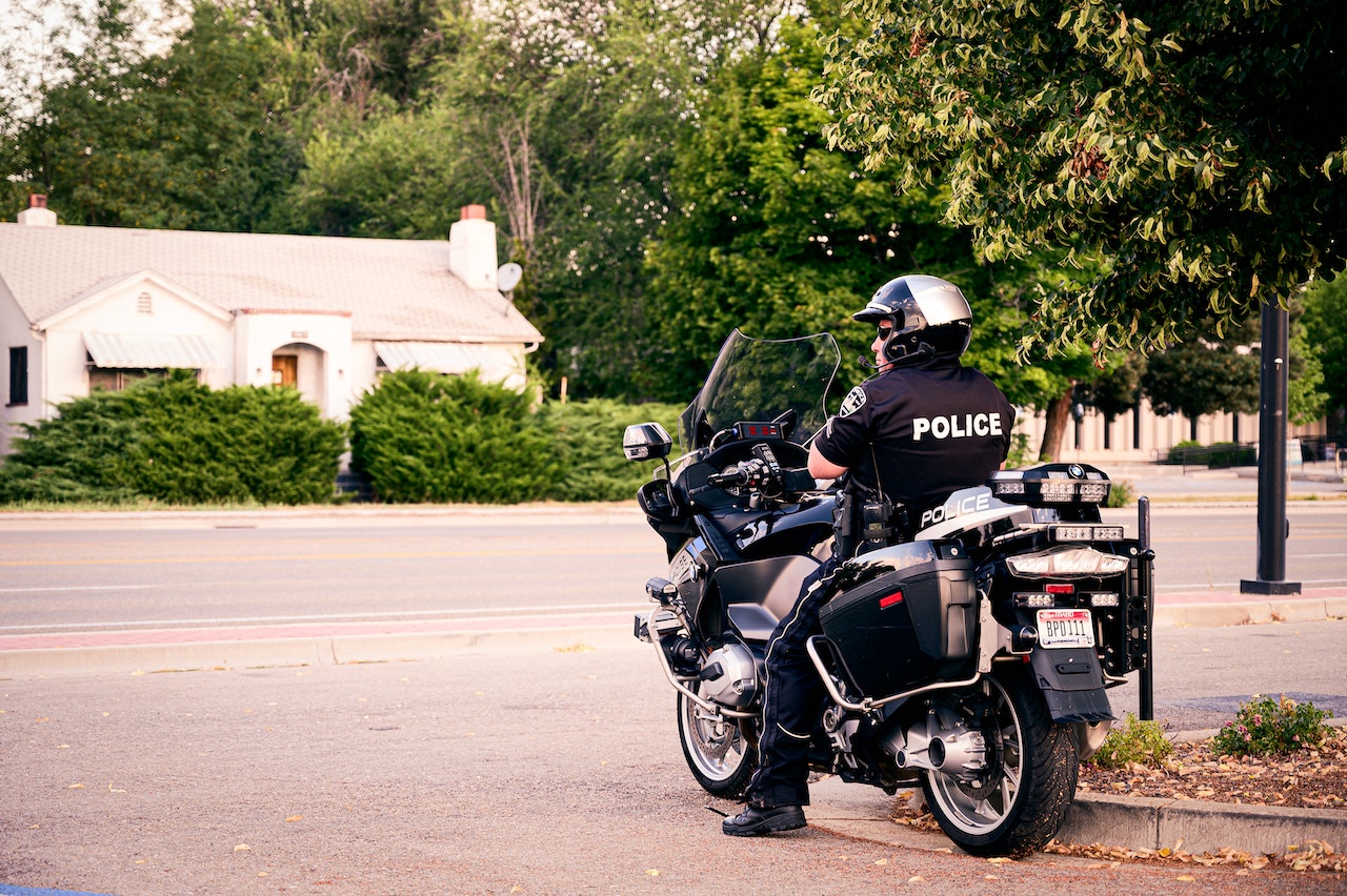 Police officer on a motorcycle