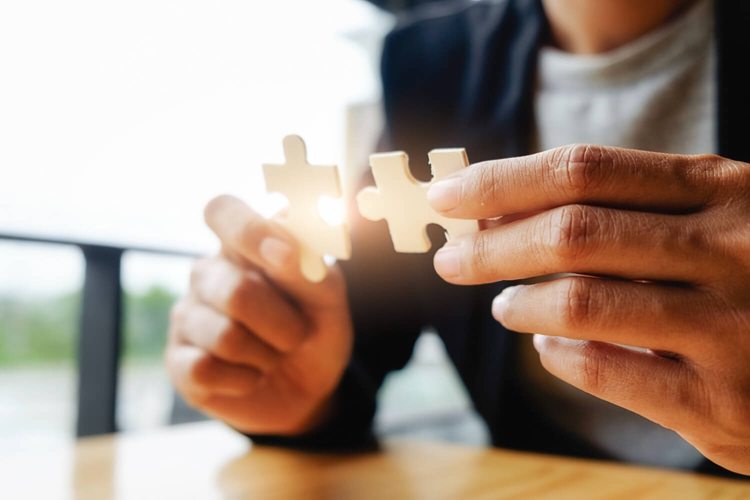 Woman trying to solve a puzzle