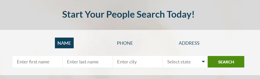 Screenshot of Intelius People Search Feature